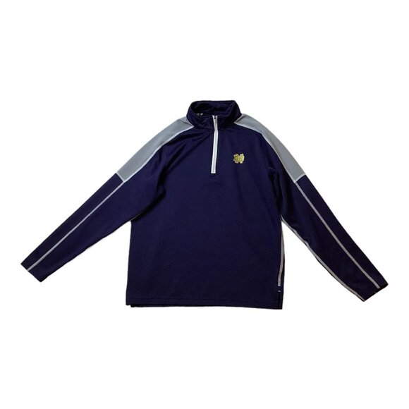 Under Armour Notre Dame Fighting Irish 1/4 Zip Blue Mock-Neck Mens Size M - Picture 1 of 10